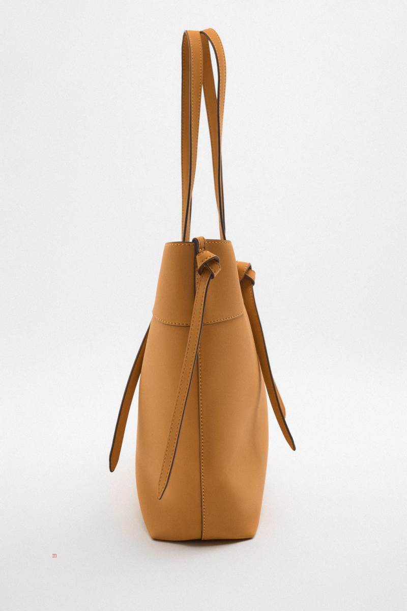 ZARA Tote Bag Toteväska Dam Senapsgult Gula | JEFVP-0847