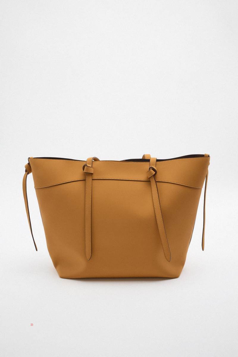ZARA Tote Bag Toteväska Dam Senapsgult Gula | JEFVP-0847