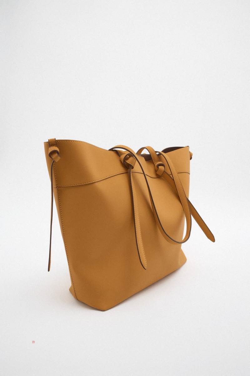 ZARA Tote Bag Toteväska Dam Senapsgult Gula | JEFVP-0847
