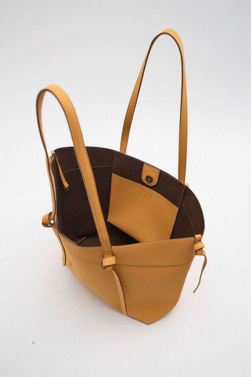 ZARA Tote Bag Toteväska Dam Senapsgult Gula | JEFVP-0847