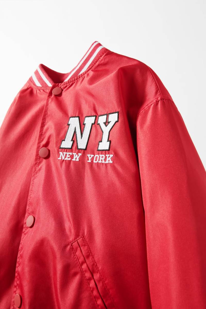 ZARA VARSITY NYLON Jacka Pojke Röda | GUESV-6754