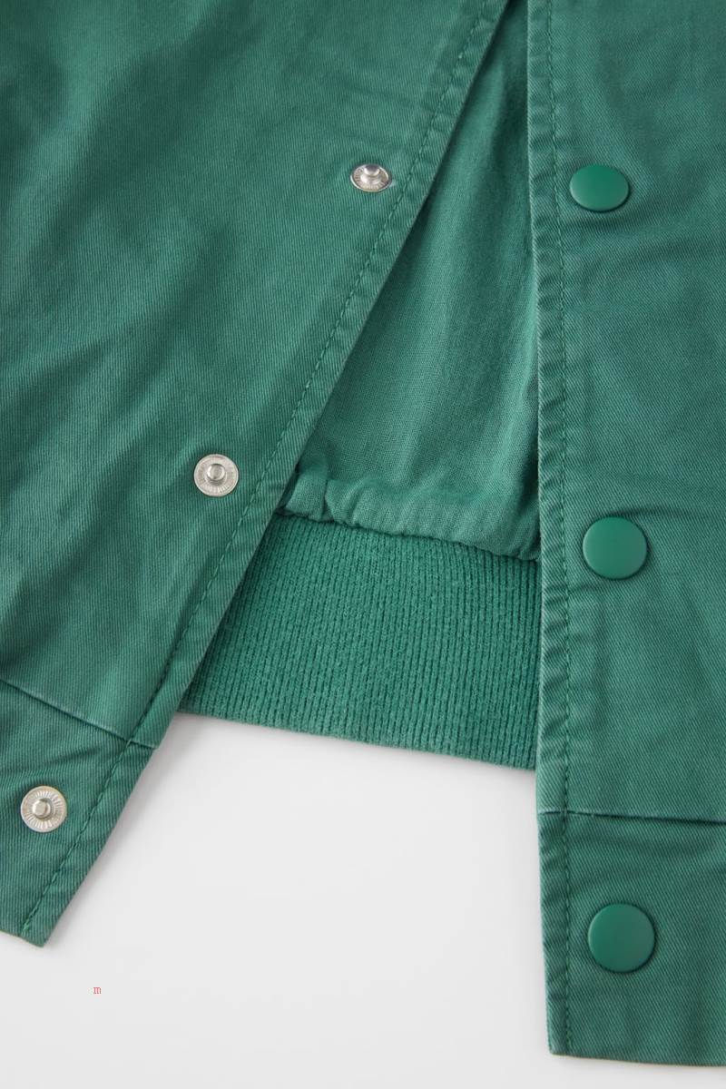 ZARA VARSITY WITH PATCHES Jacka Tjej Gröna | LGMZC-8109