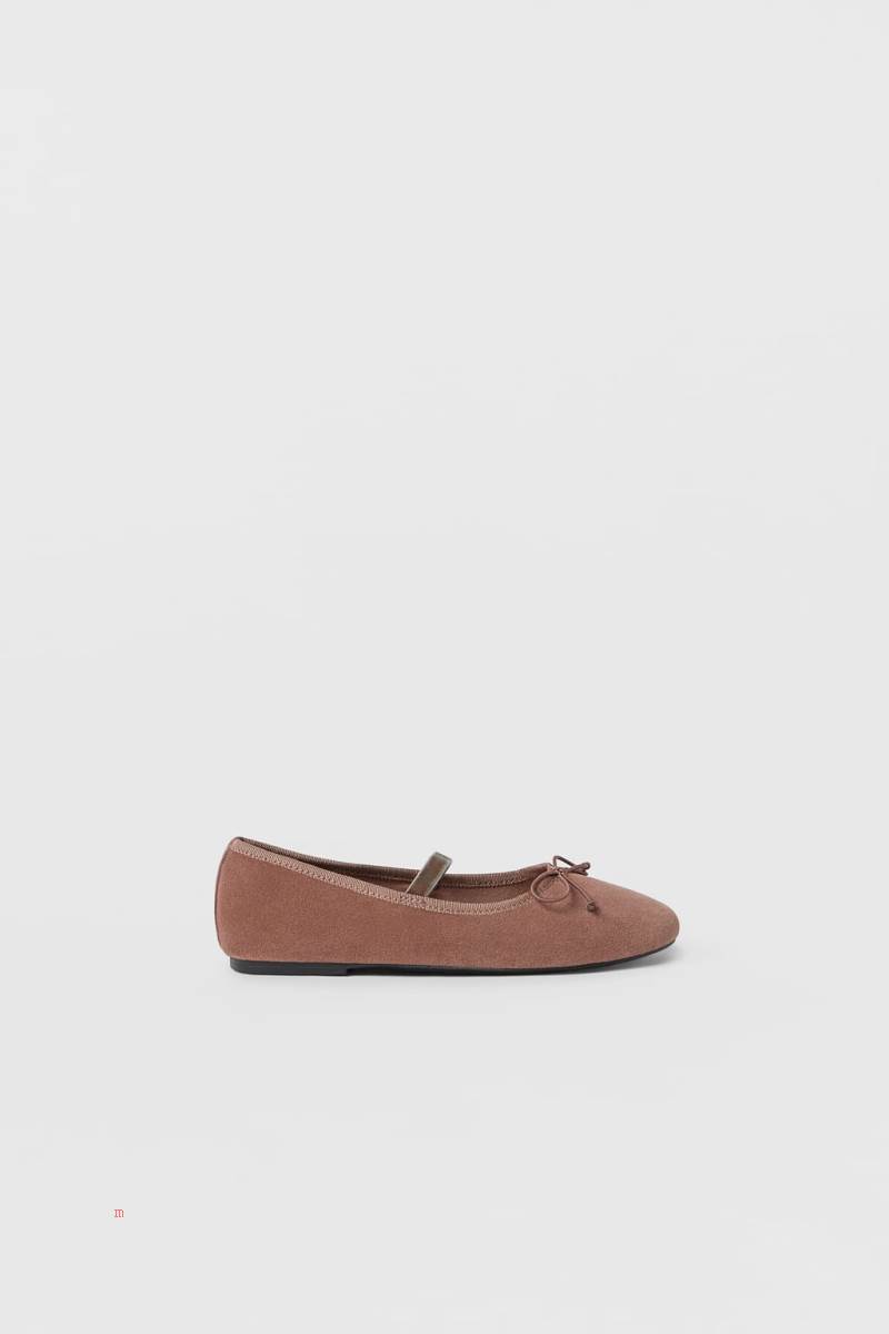 ZARA VELVET BALLET FLAT Ballerina Tjej Rosa | BDZGK-6457