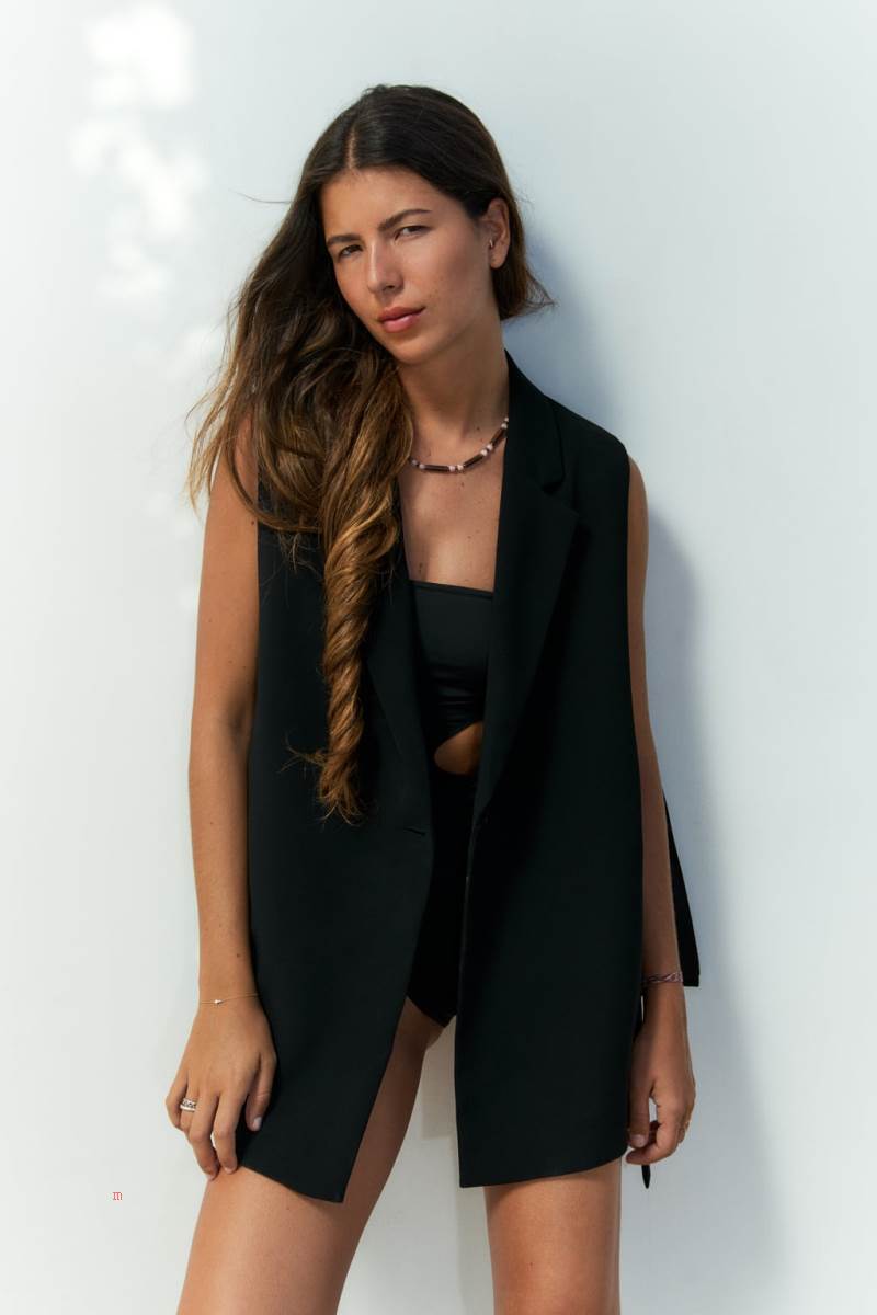 ZARA VENTS Kostym Väst Dam Svarta | FZTQN-6230