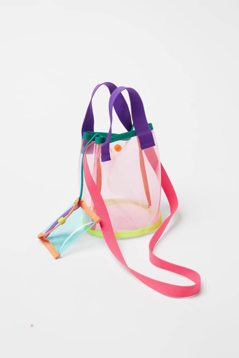 ZARA VINYL BUCKET BAG Handväska Tjej Vita | GSHQZ-0134