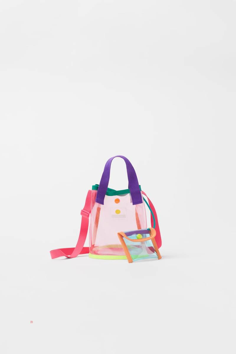 ZARA VINYL BUCKET BAG Handväska Tjej Vita | GSHQZ-0134