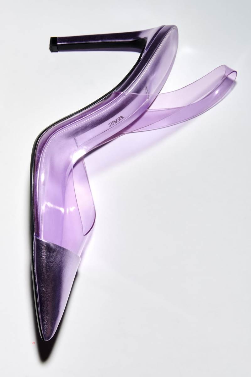 ZARA VINYL HIGH-HEEL SLINGBACK Högklackade Skor Dam Lila | DBRIH-2365