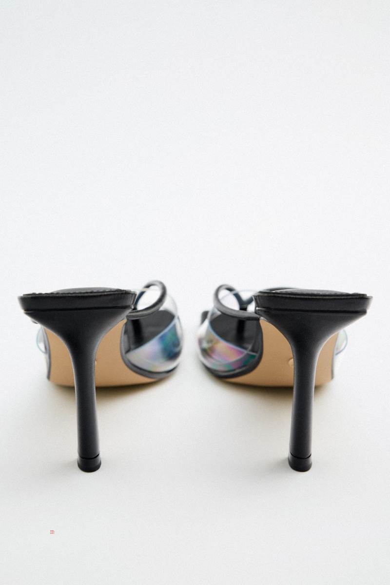 ZARA VINYL HIGH-HEEL Sandaler Dam Svarta | XYVDA-3702