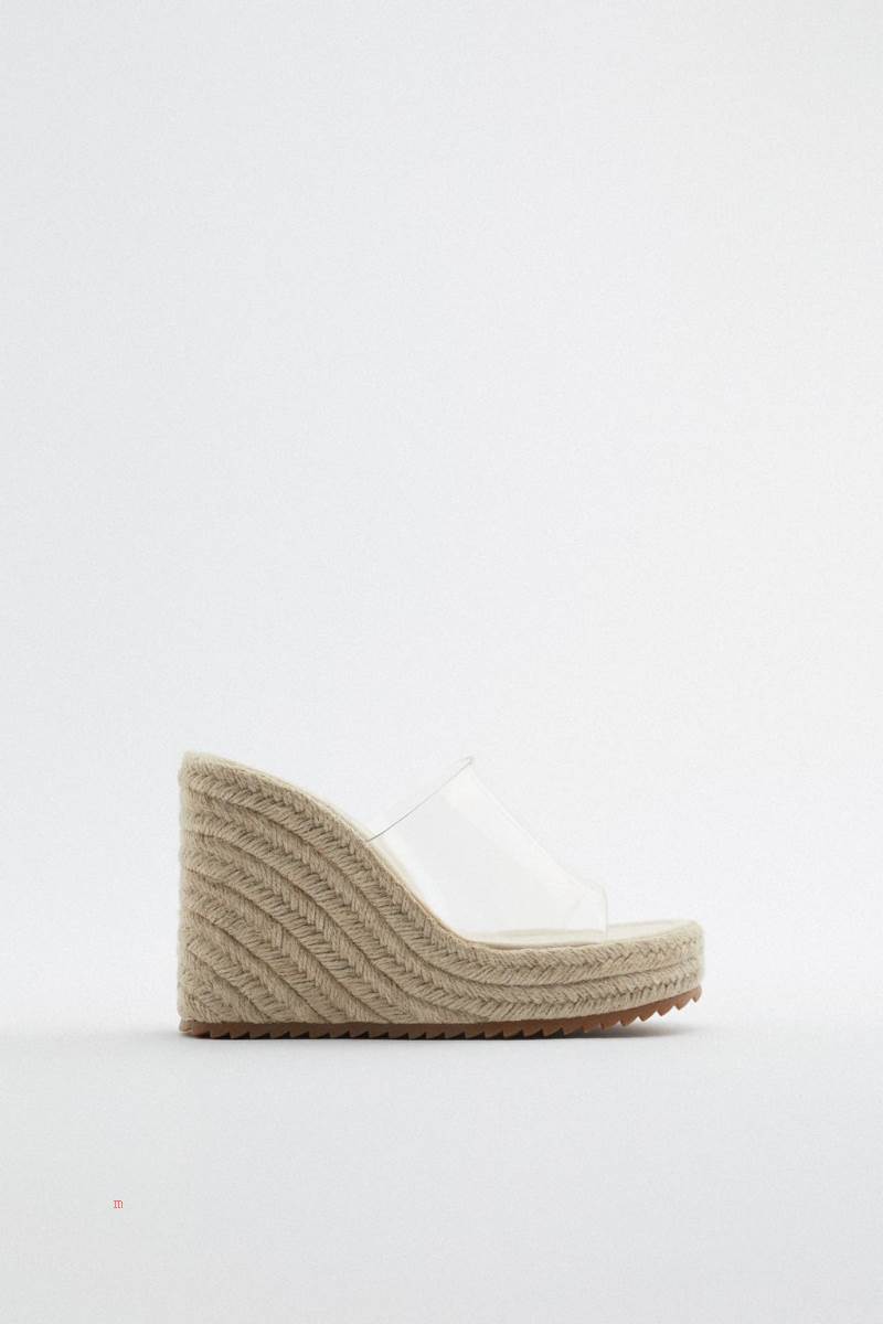 ZARA VINYL WEDGES Sandaler Klack Dam Vita | FGZUB-5672