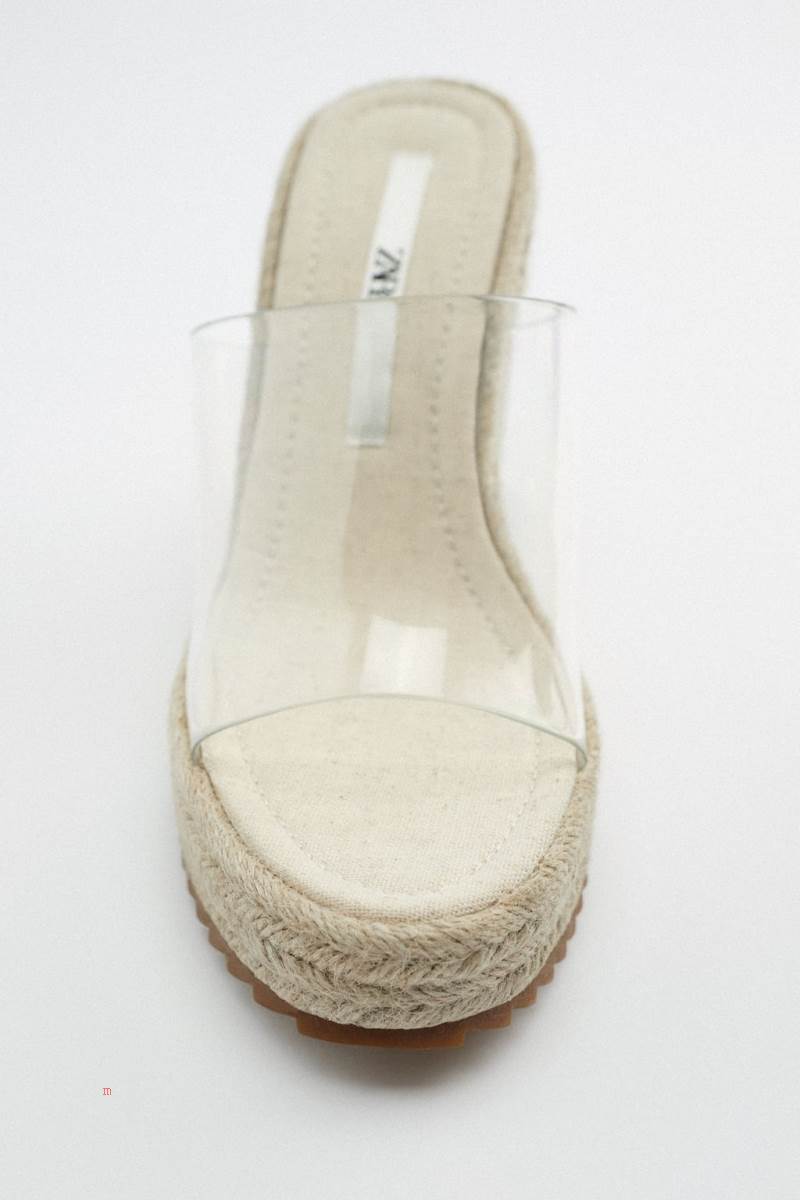 ZARA VINYL WEDGES Sandaler Klack Dam Vita | FGZUB-5672