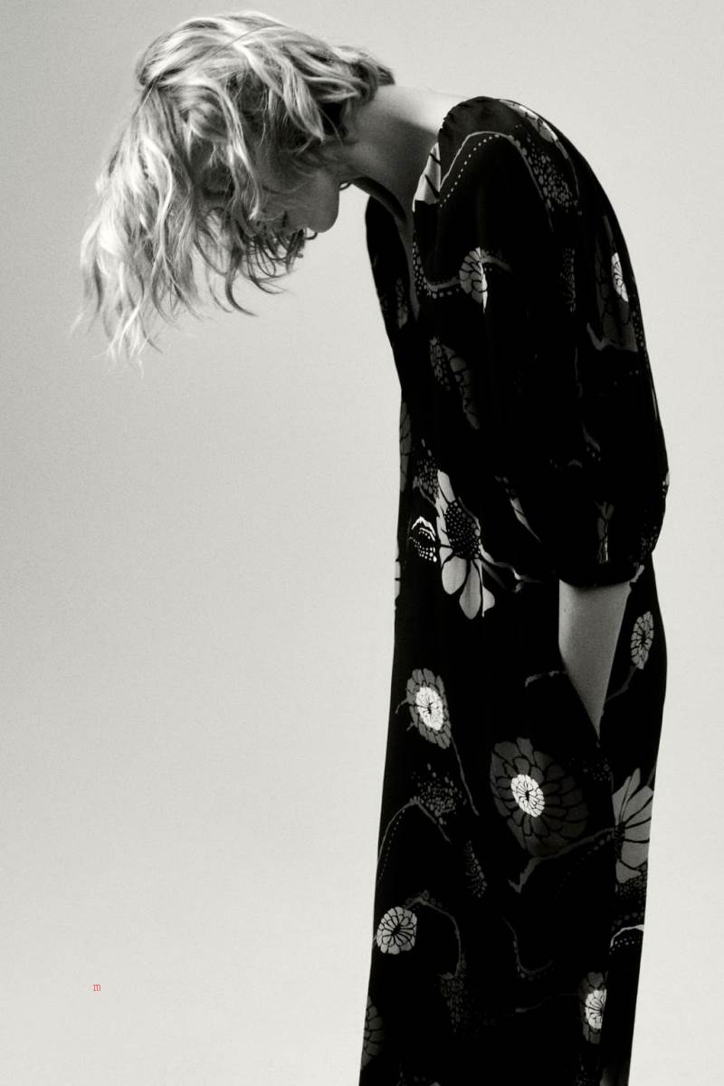 ZARA VOLUMINOUS PRINTED Klänning Dam Svarta Vita | BHJUS-7623