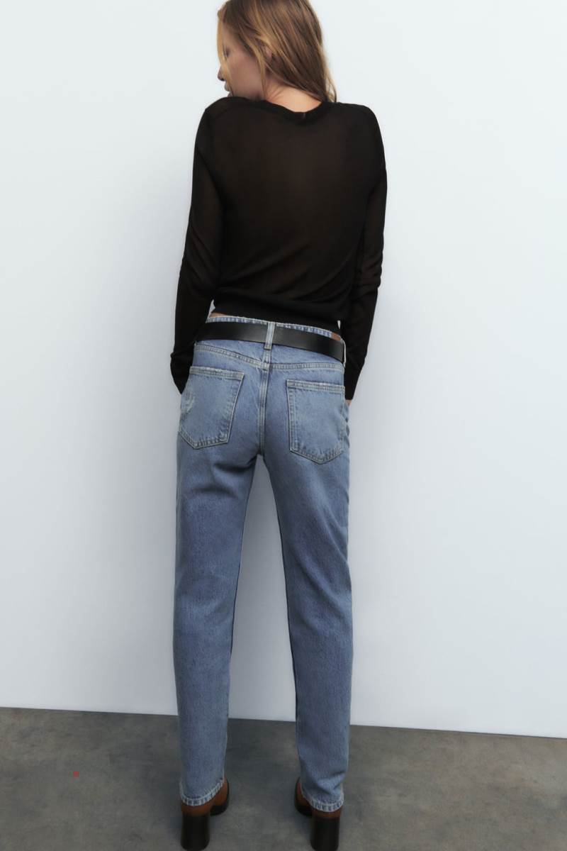 ZARA V-NECK KNIT Tröjor Dam Svarta | SEZWL-1237
