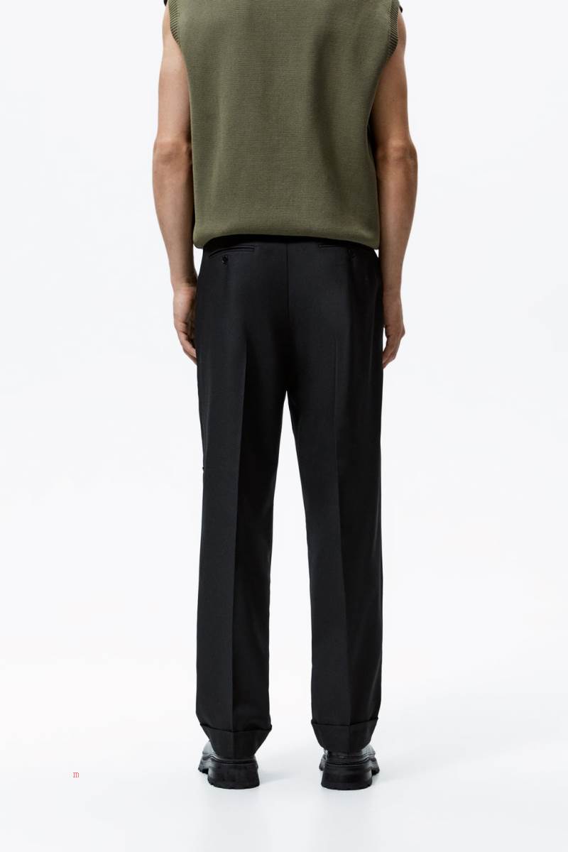 ZARA WIDE FIT Byxor Herr Svarta | ZHFUB-2817