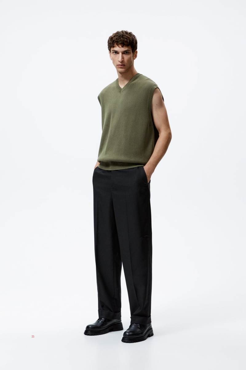 ZARA WIDE FIT Byxor Herr Svarta | ZHFUB-2817