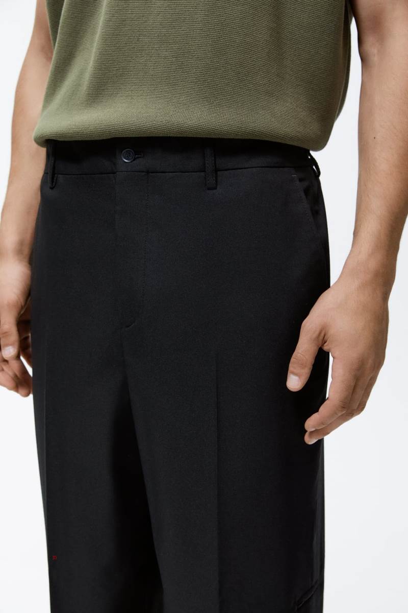 ZARA WIDE FIT Byxor Herr Svarta | ZHFUB-2817