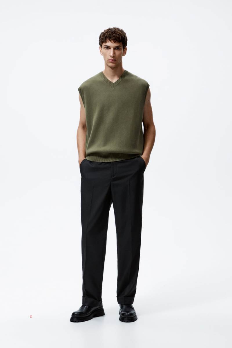 ZARA WIDE FIT Byxor Herr Svarta | ZHFUB-2817