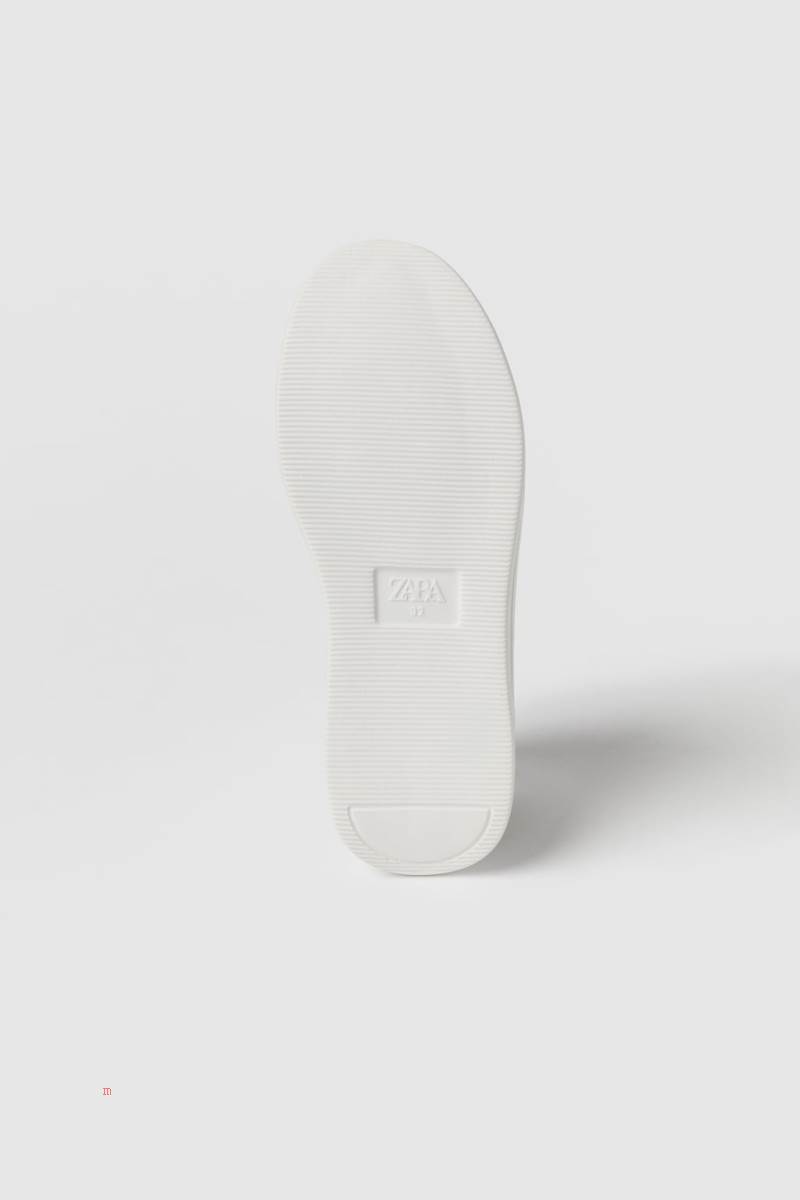 ZARA WITH SLOGAN Sneakers Pojke Vita | NOIJC-5273