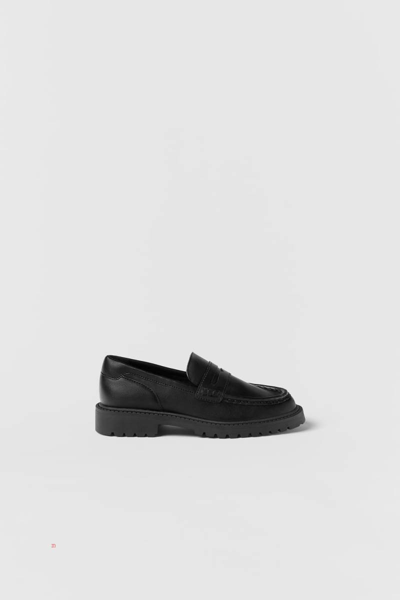 ZARA WITH TRACK SOLES Loafers Pojke Svarta | KQBXG-9431
