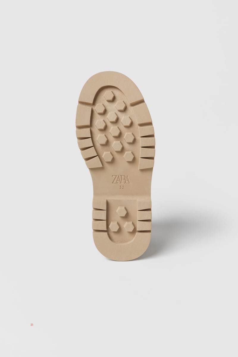 ZARA WITH TRACK SOLES Loafers Tjej Beige | GDBHL-5820