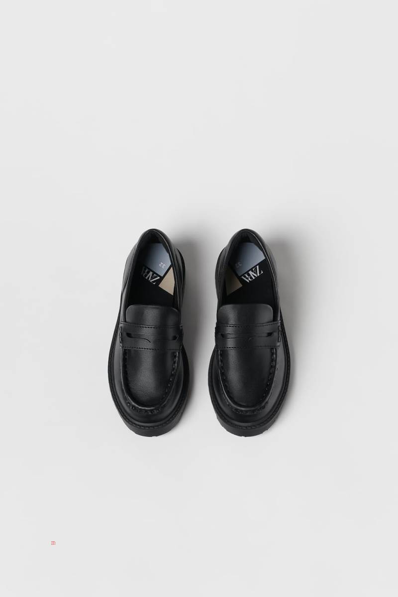 ZARA WITH TRACK SOLES Loafers Tjej Svarta | LPZAN-1769