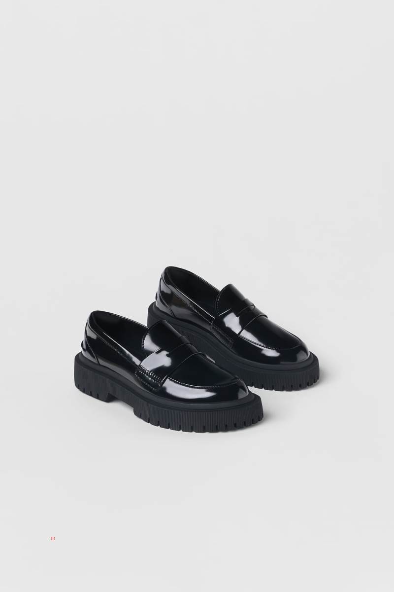 ZARA WITH TRACK SOLES Loafers Tjej Svarta | NERTP-9342
