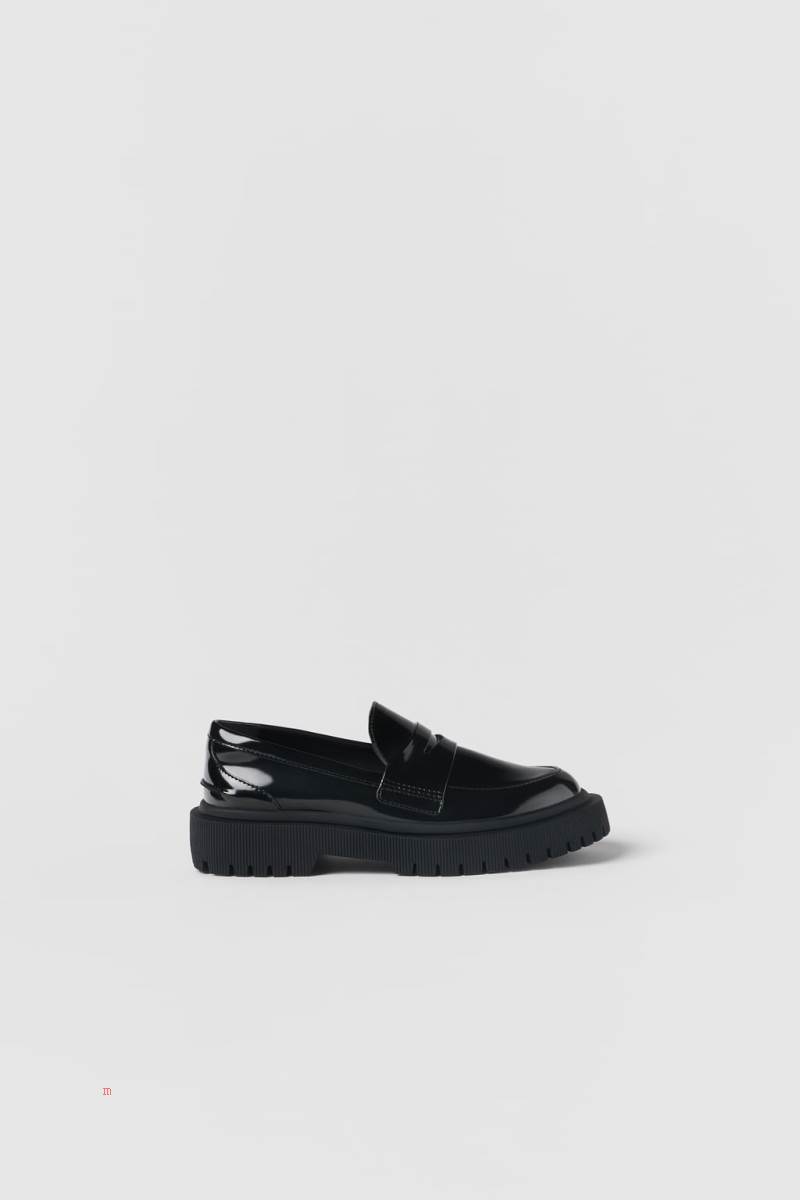 ZARA WITH TRACK SOLES Loafers Tjej Svarta | NERTP-9342