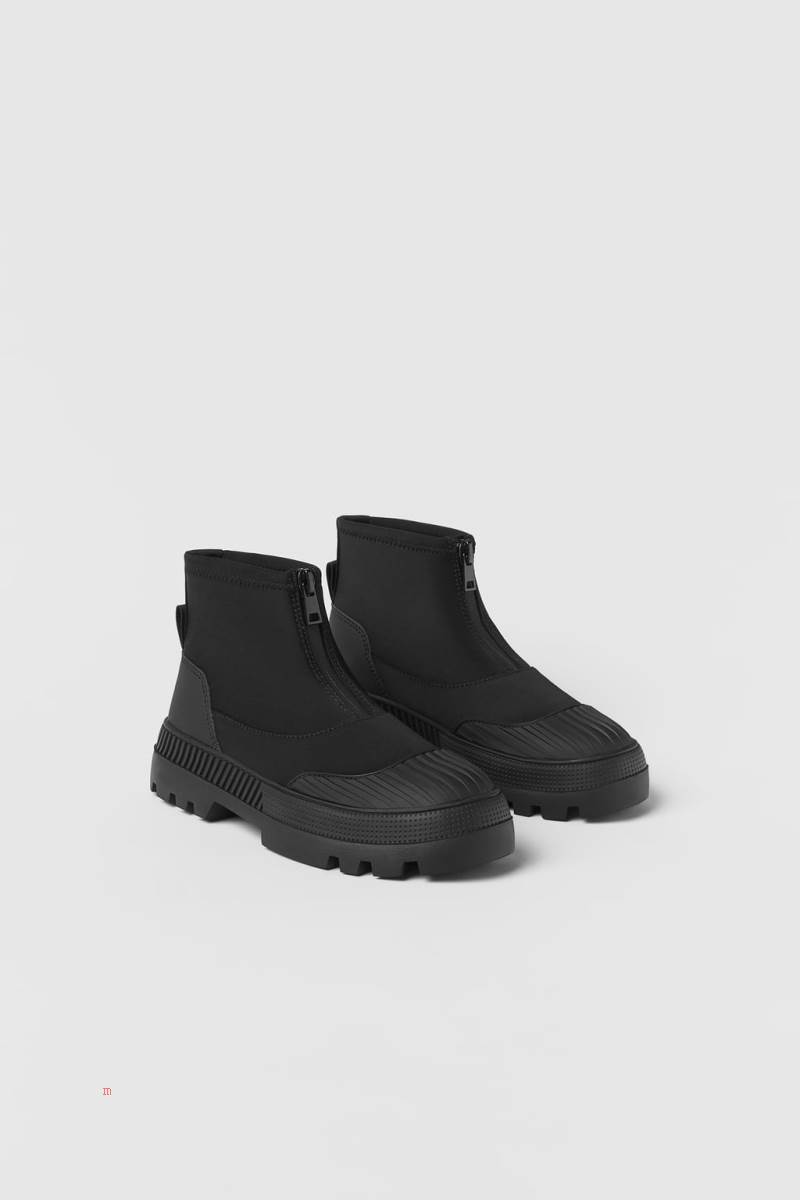 ZARA WITH TRACK SOLE AND ZIP Ankelboots Pojke Svarta | BPMAW-9056