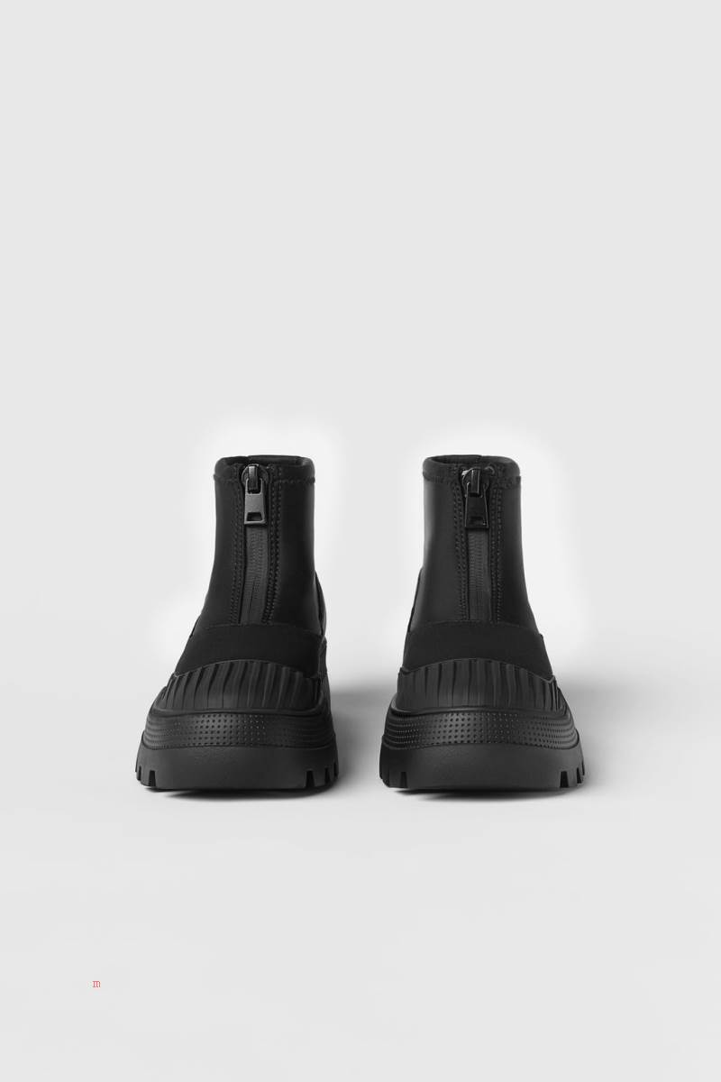 ZARA WITH TRACK SOLE AND ZIP Ankelboots Tjej Svarta | OMKBC-2481