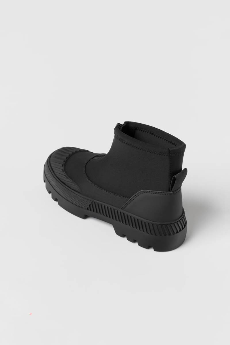 ZARA WITH TRACK SOLE AND ZIP Ankelboots Tjej Svarta | OMKBC-2481