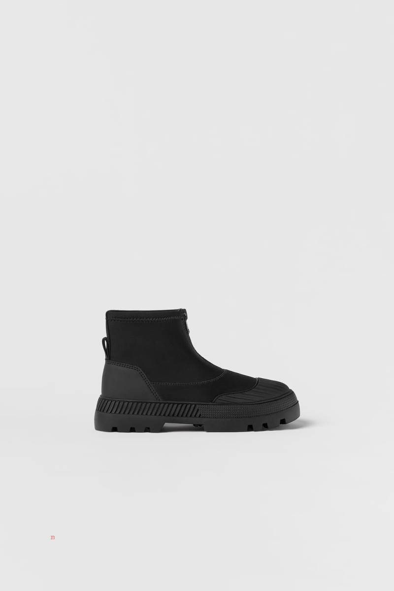 ZARA WITH TRACK SOLE AND ZIP Ankelboots Tjej Svarta | OMKBC-2481