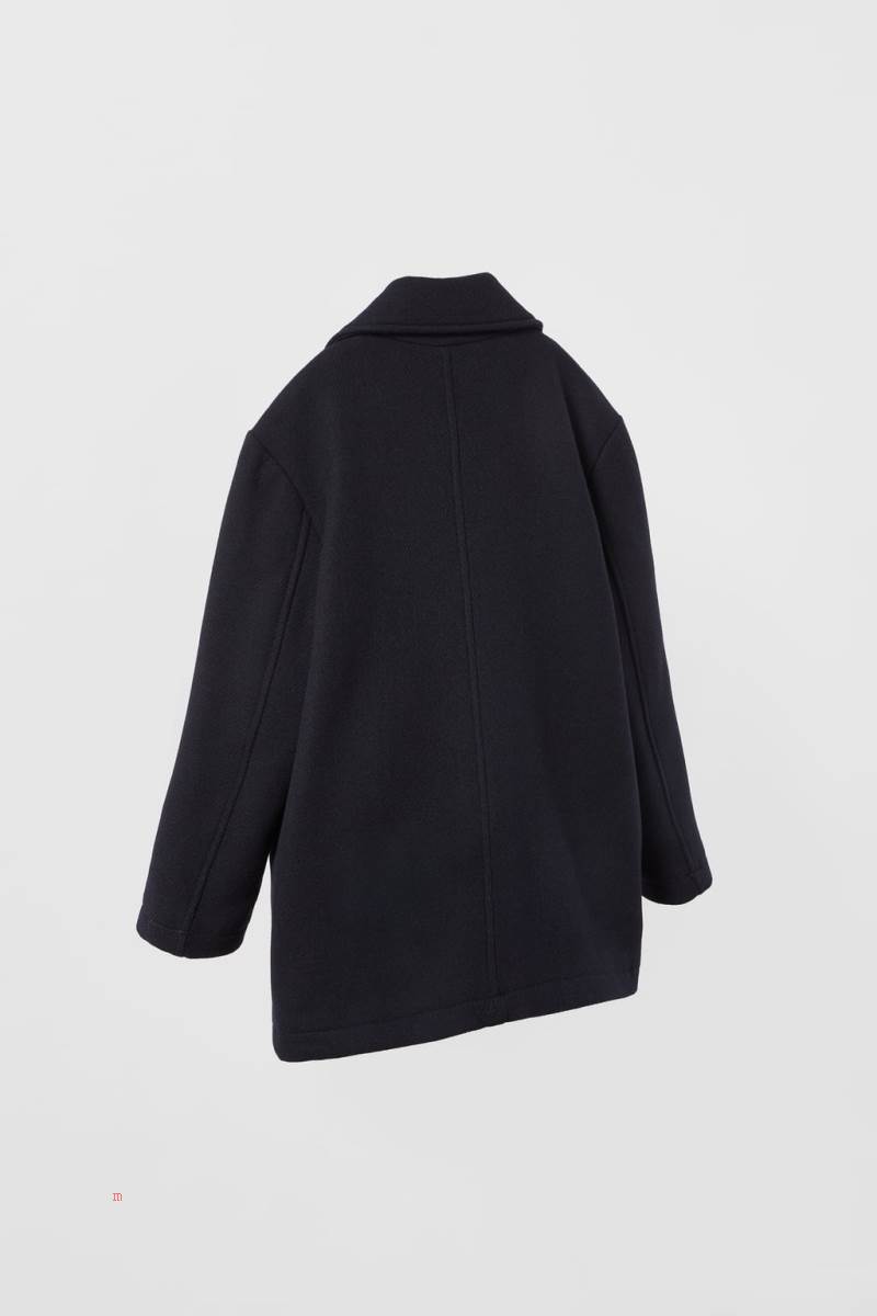 ZARA WOOL BLEND NAUTICAL Rockar Pojke Marinblå Blå | FKQUA-3682