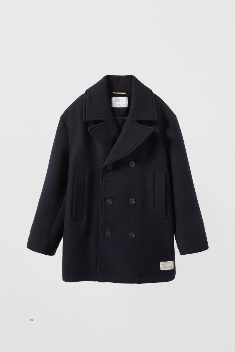 ZARA WOOL BLEND NAUTICAL Rockar Pojke Marinblå Blå | FKQUA-3682
