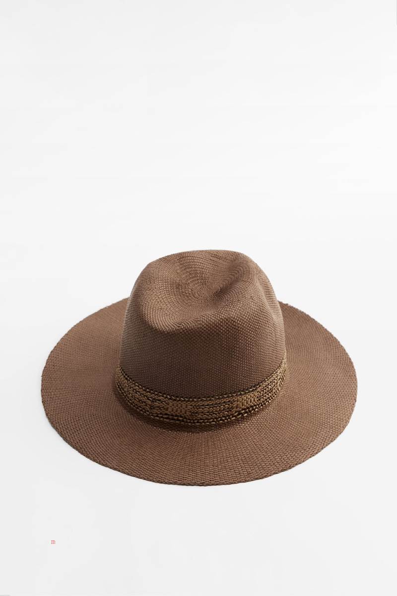 ZARA WOVEN WITH BORDER Hatt Dam Bruna | UHGTP-5137