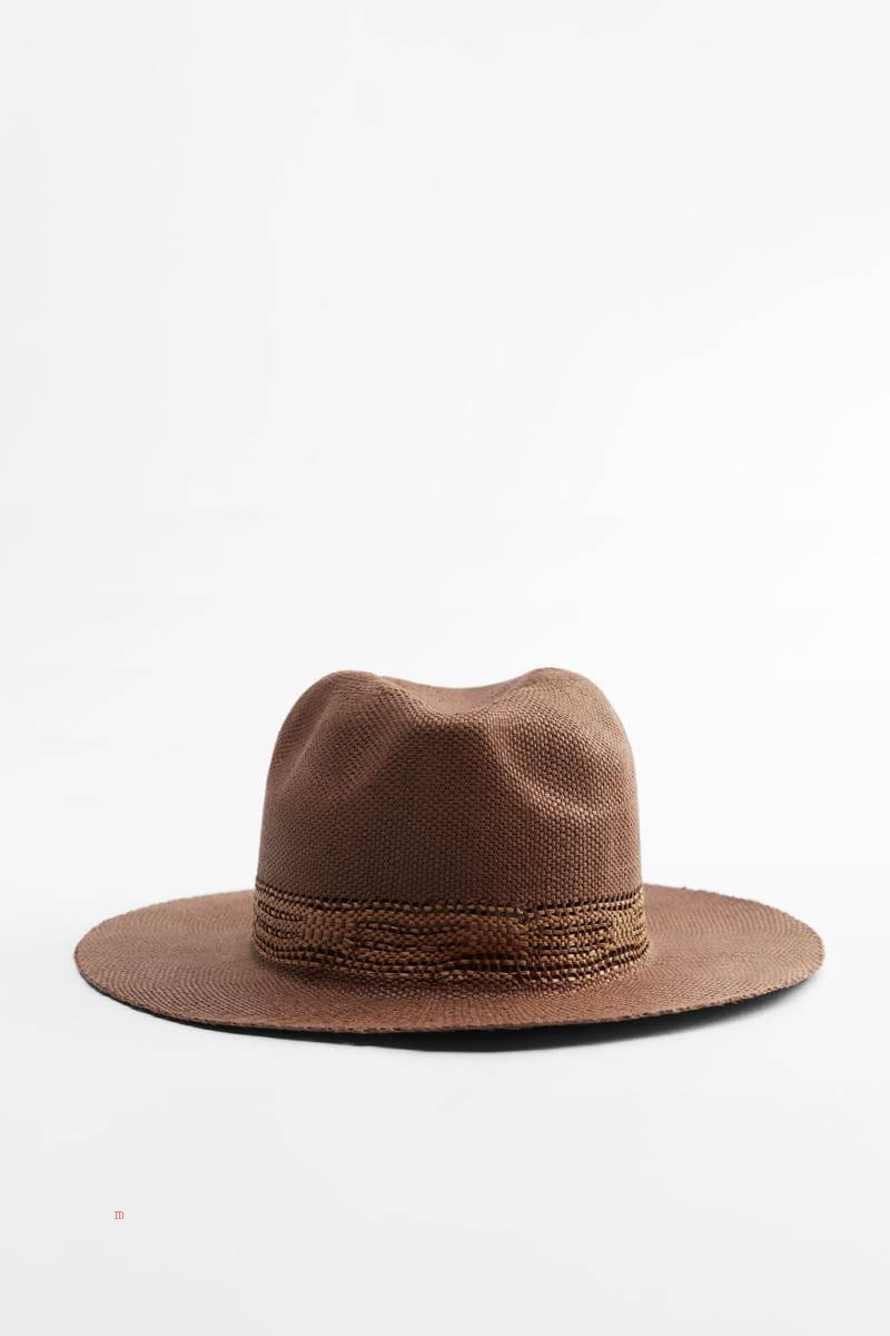 ZARA WOVEN WITH BORDER Hatt Dam Bruna | UHGTP-5137