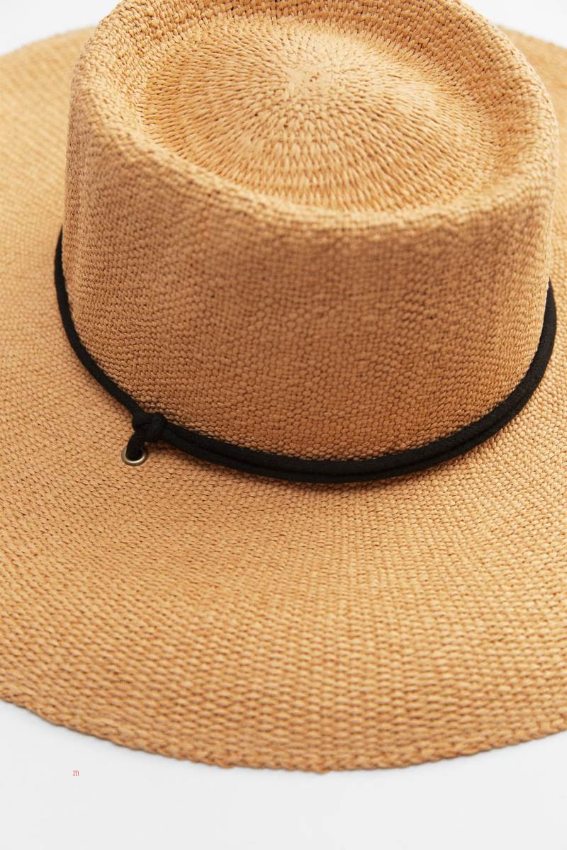 ZARA WOVEN WITH STRAP Hatt Dam Beige | TIGKY-2905