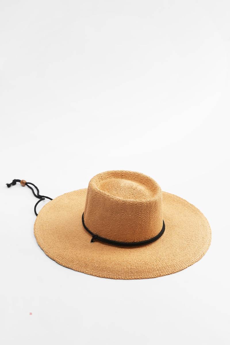ZARA WOVEN WITH STRAP Hatt Dam Beige | TIGKY-2905