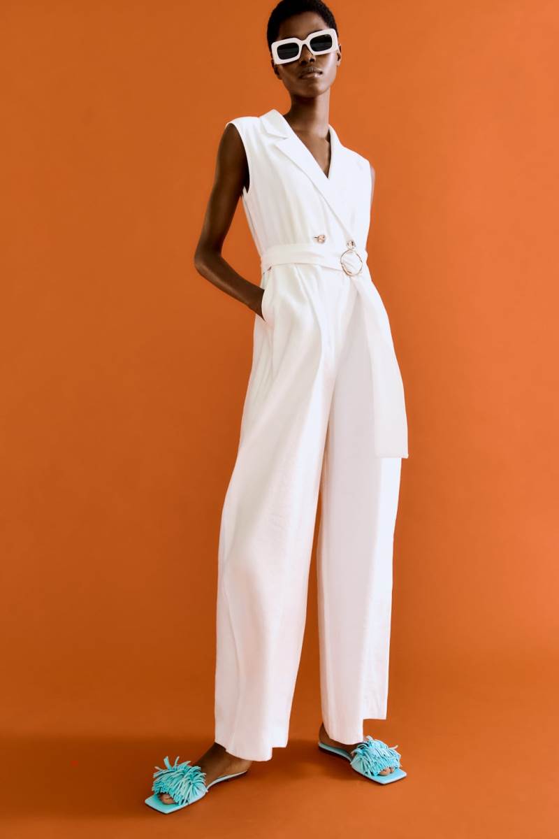 ZARA WRAP WITH BELT Jumpsuit Dam Vita | KSMYJ-2491