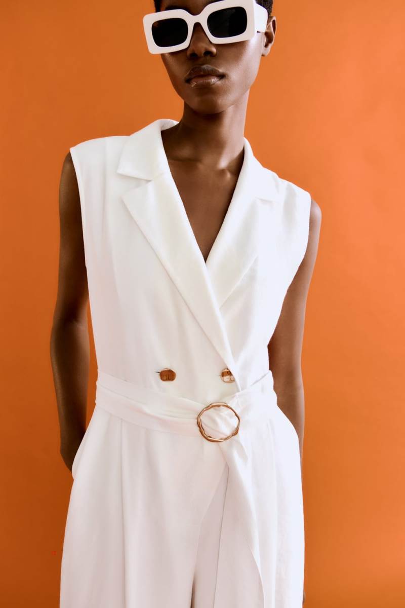 ZARA WRAP WITH BELT Jumpsuit Dam Vita | KSMYJ-2491
