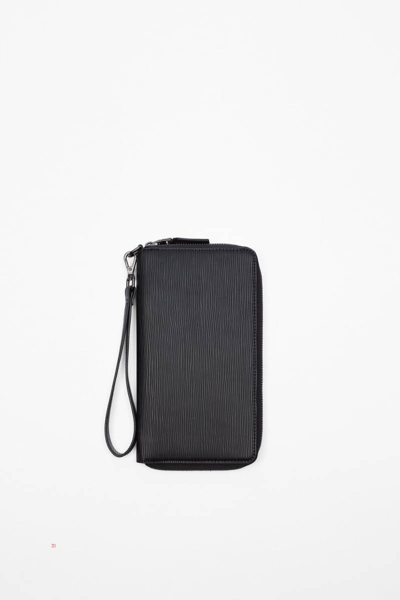 ZARA XL EMBOSSED Plånbok Herr Svarta | QNMAW-0913