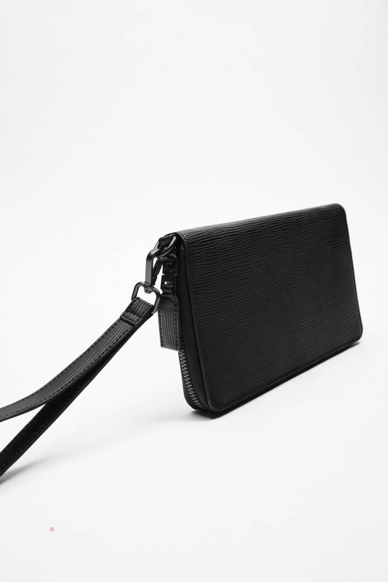 ZARA XL EMBOSSED Plånbok Herr Svarta | QNMAW-0913