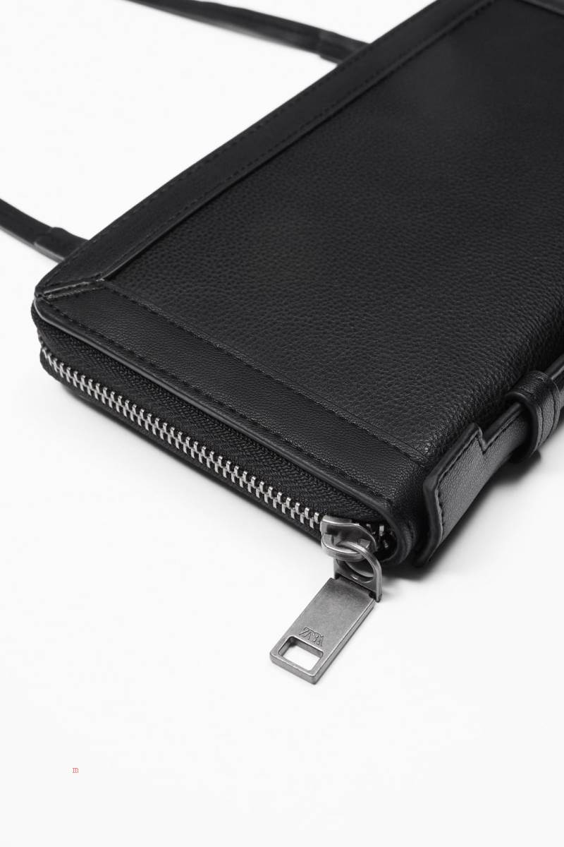 ZARA XL Plånbok Herr Svarta | EFMKG-3912