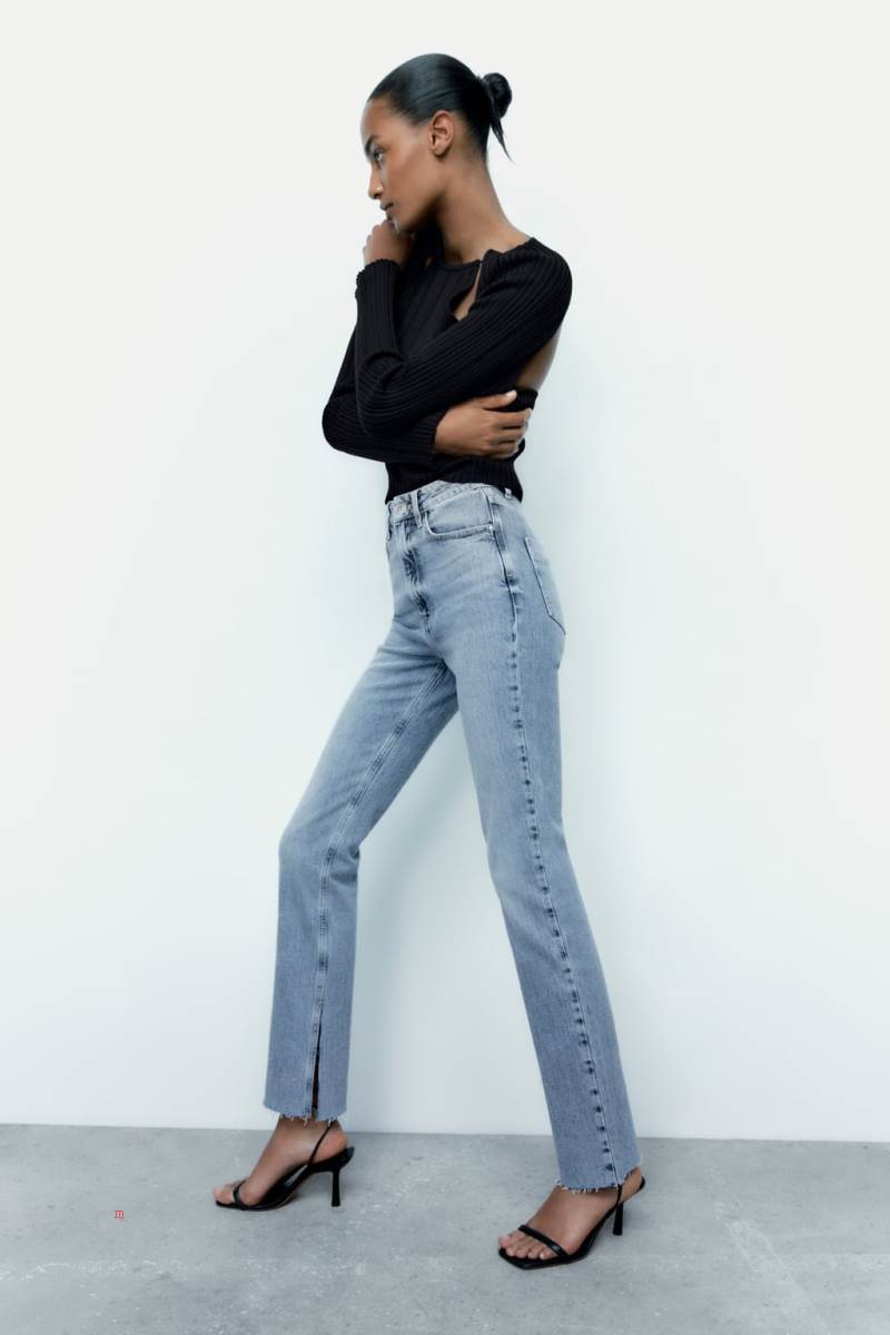 ZARA Z1975 HIGH RISE SLIM FLARE Jeans Dam Blå | GFSNI-1347
