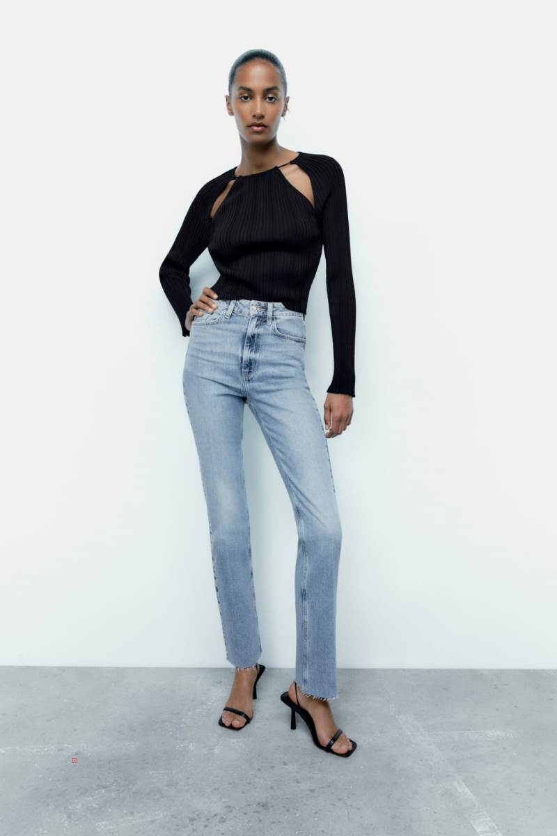 ZARA Z1975 HIGH RISE SLIM FLARE Jeans Dam Blå | GFSNI-1347