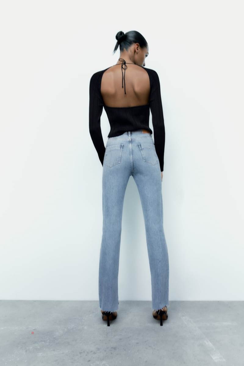 ZARA Z1975 HIGH RISE SLIM FLARE Jeans Dam Blå | GFSNI-1347