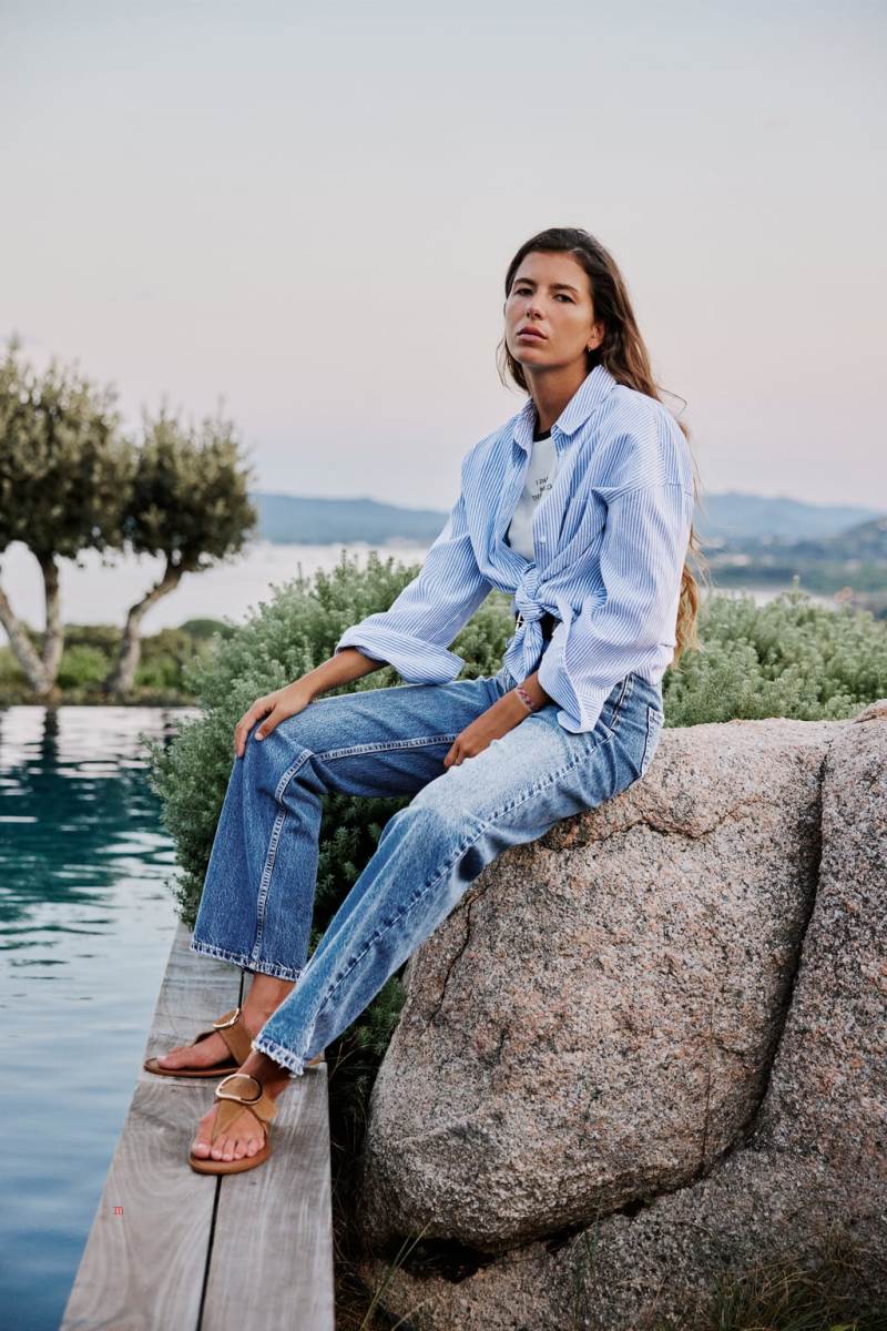 ZARA Z1975 HIGH-RISE STRAIGHT-FIT LONG-LENGTH Jeans Dam Blå | QJWMB-5910