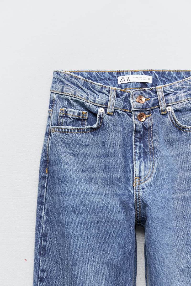 ZARA Z1975 HIGH-RISE STRAIGHT-FIT LONG-LENGTH Jeans Dam Blå | QJWMB-5910
