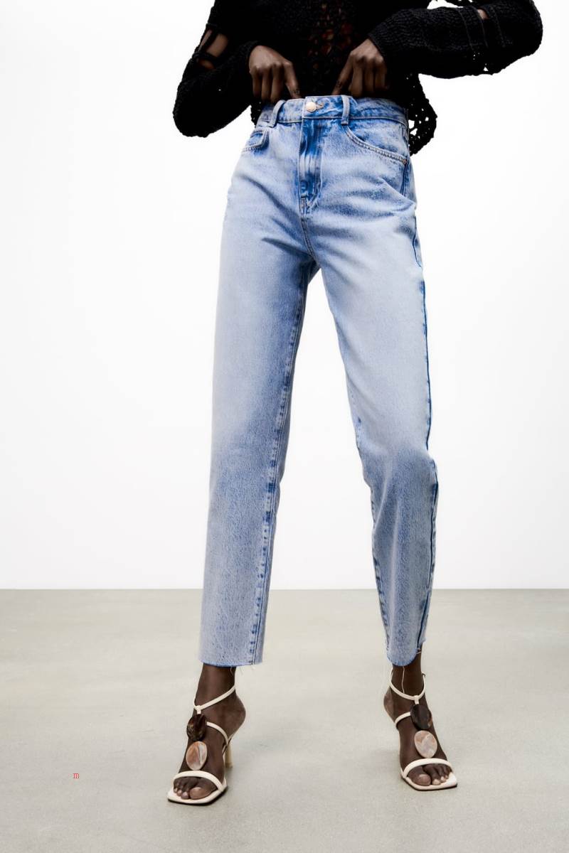 ZARA Z1975 MOM Hetero-leg Jeans Dam Blå | DOYMN-6570