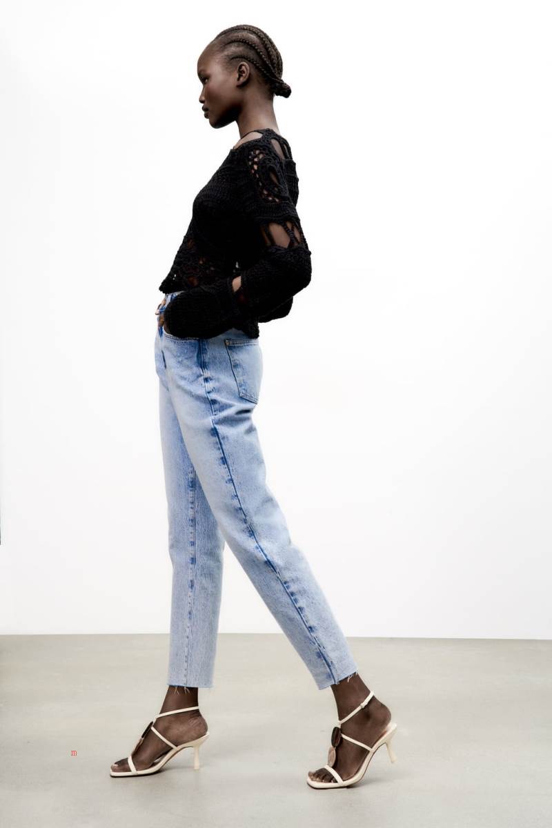 ZARA Z1975 MOM Hetero-leg Jeans Dam Blå | DOYMN-6570