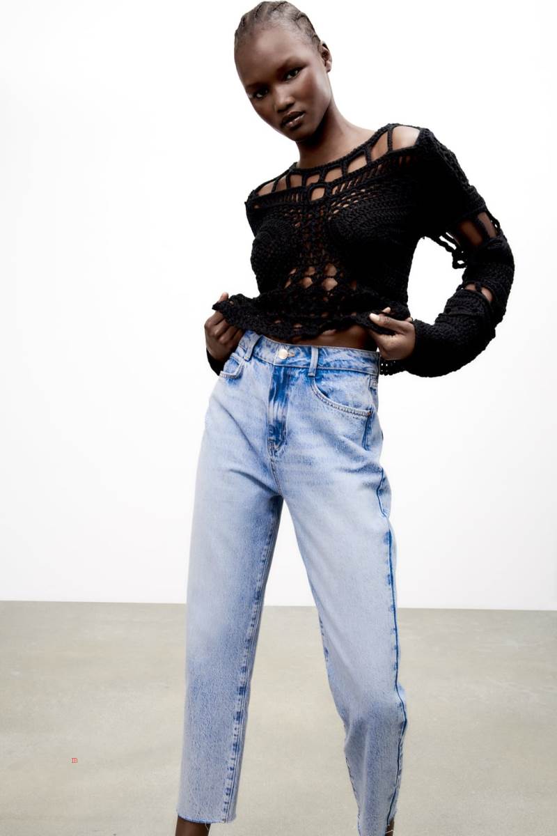 ZARA Z1975 MOM Hetero-leg Jeans Dam Blå | DOYMN-6570
