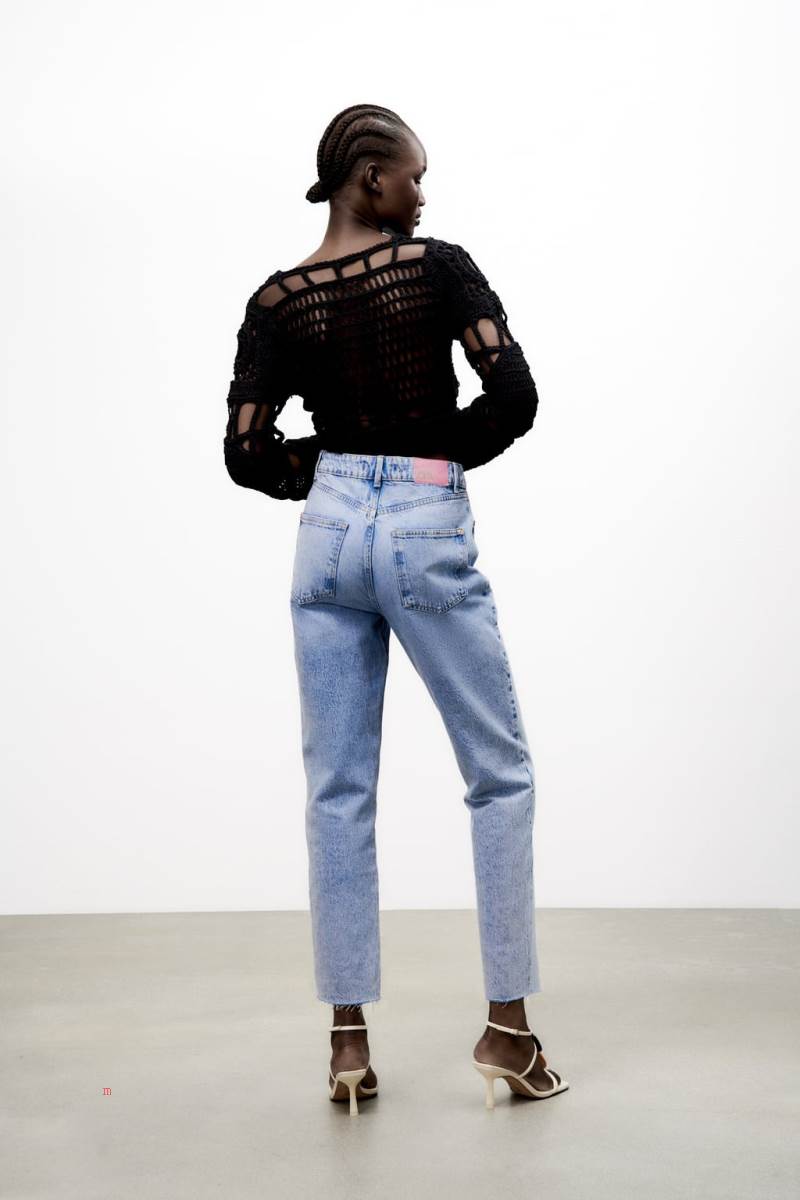 ZARA Z1975 MOM Hetero-leg Jeans Dam Blå | DOYMN-6570